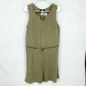 Diesel Dress Women Size Medium 10/12 Mini Army Cargo Zipper Sleeveless Cotton